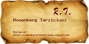 Rosenberg Tarziciusz névjegykártya
